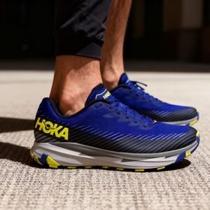 Hoka One One Torrent 2 Blue Yellow Running Shoes Men’s Size 9 Trail Sneakers